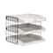 Elegant Designs Whitewash Wood Desk Organizer Letter Tray with 3 Shelves